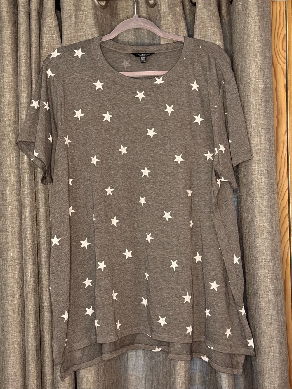 Lucky Brand Women’s Grey & White Starred Top